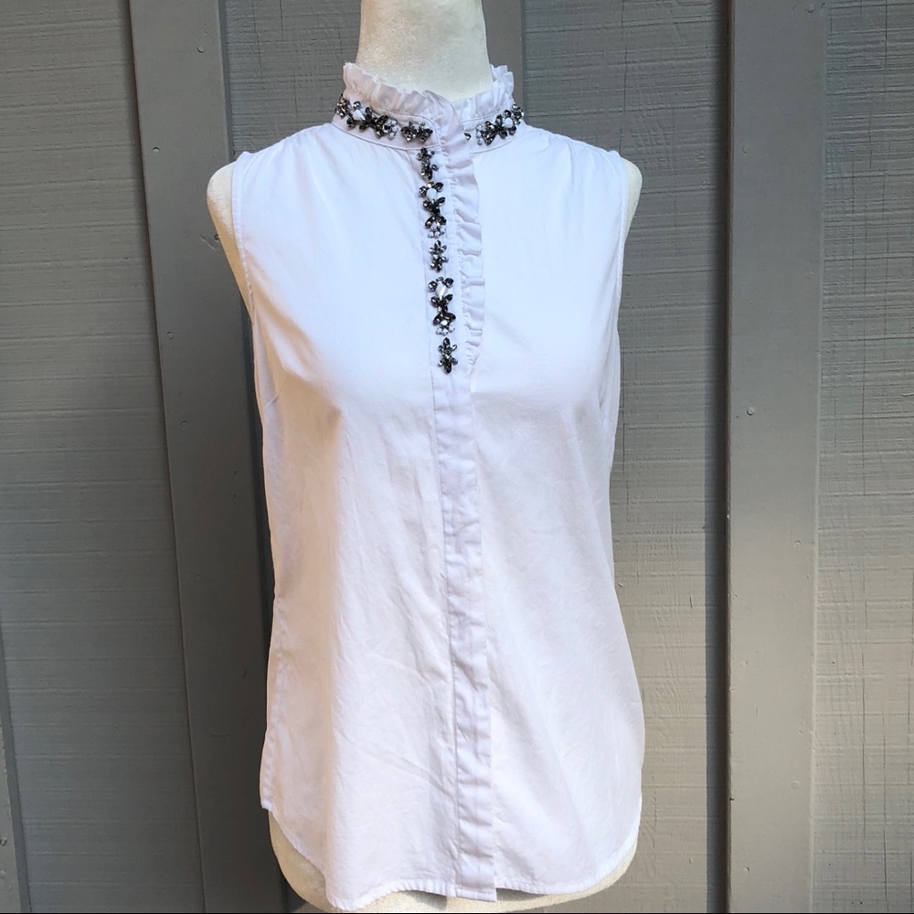 J. Crew Tuxedo Style Rhinestone Top